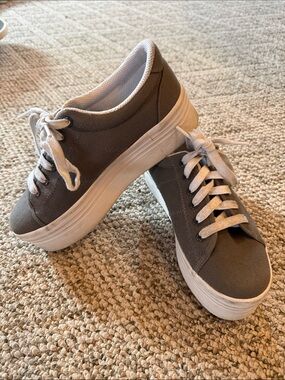 Jeffrey Campbell Platform Canvas Sneakers in Gray with White Sole